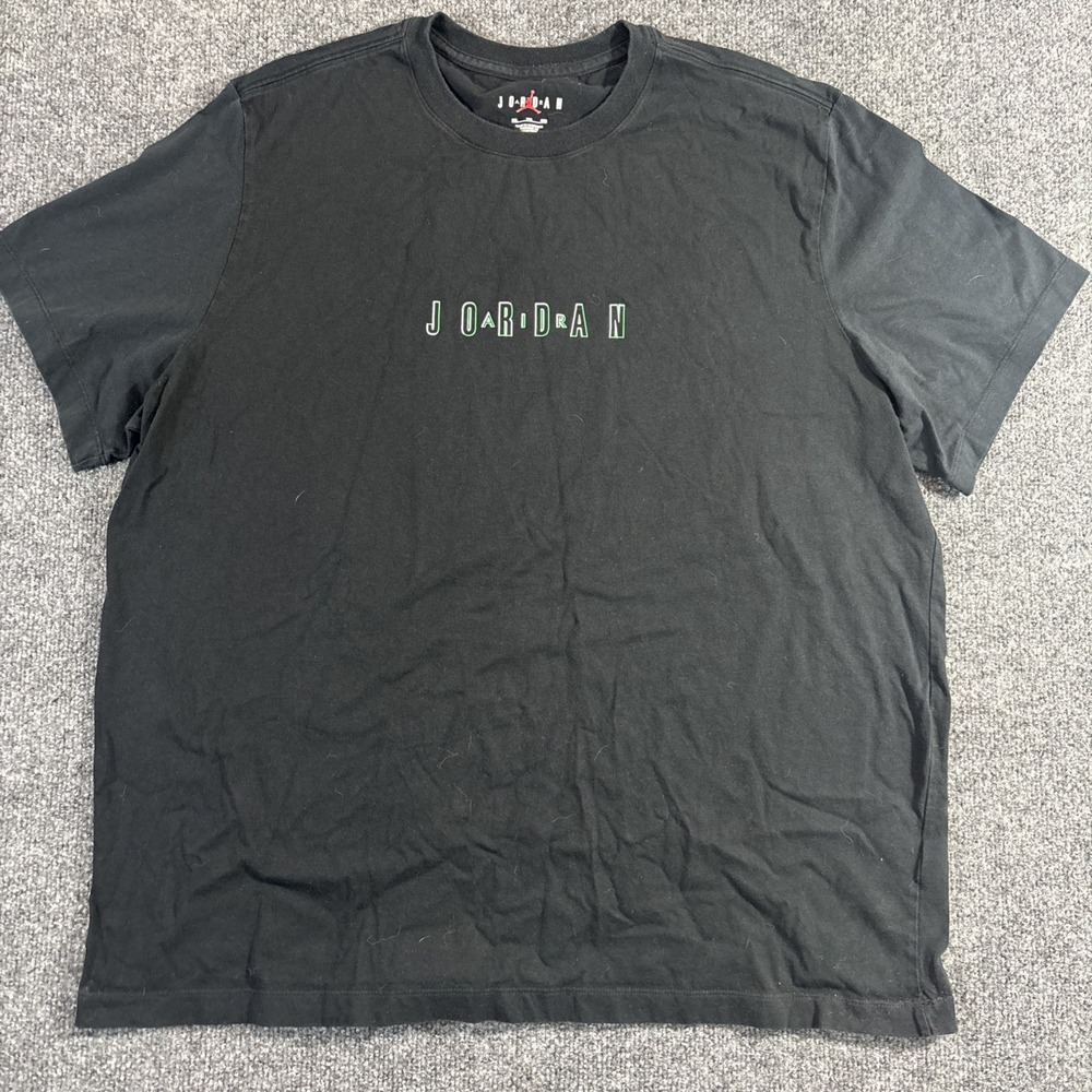 Air Jordan Shirt XXL BLACK Double Sided Mens Green Trim